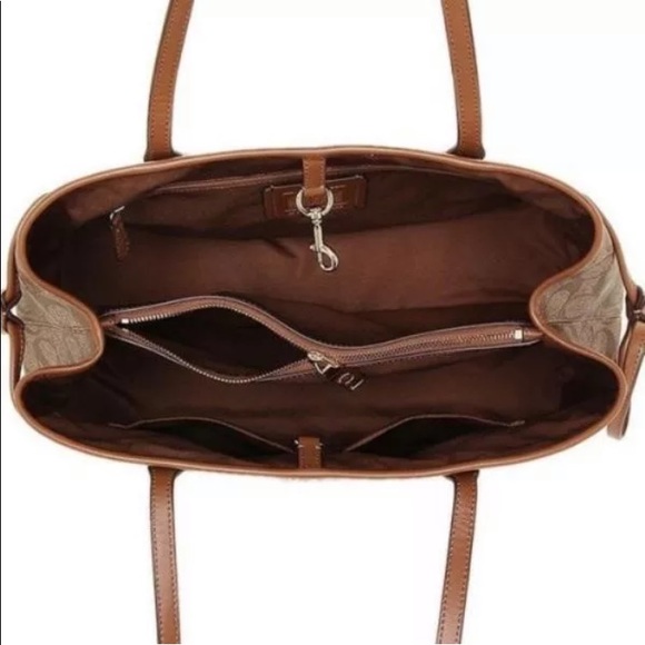 NWT COACH signature pvc drawstring Khaki tote bag - Picture 3 of 4